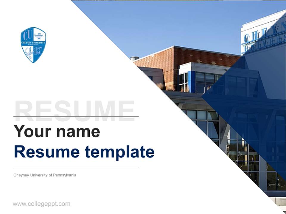 Cheyney University of Pennsylvania Resume PPT Template4:3 ratio PPT effect preview image5