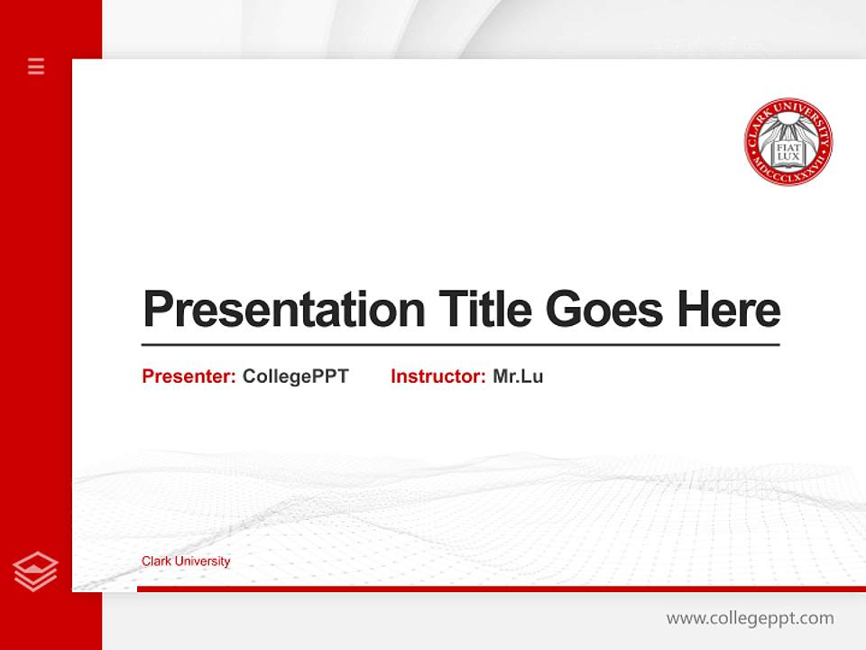 Clark University Thesis Proposal/Graduation Defense PPT Template4:3 ratio PPT effect preview image5