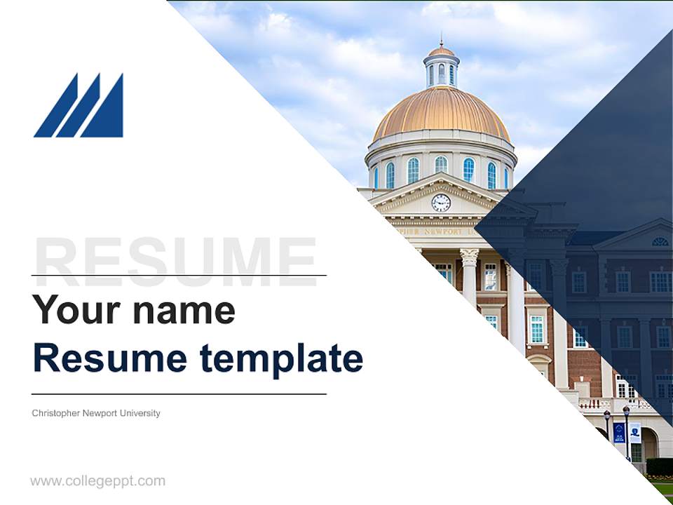 Christopher Newport University Resume PPT Template4:3 ratio PPT effect preview image5
