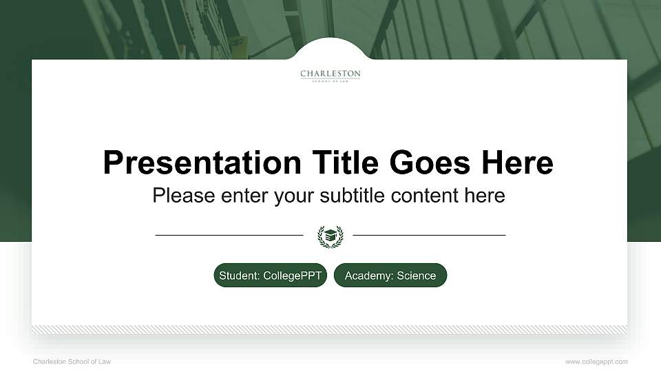 Charleston School of Law National Scholarship Defense PPT Template16:9 ratio PPT effect preview image
