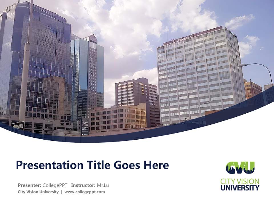 City Vision University Course/Courseware Creation PPT Template4:3 ratio PPT effect preview image5
