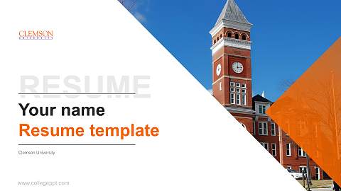 Clemson University Resume PPT Template