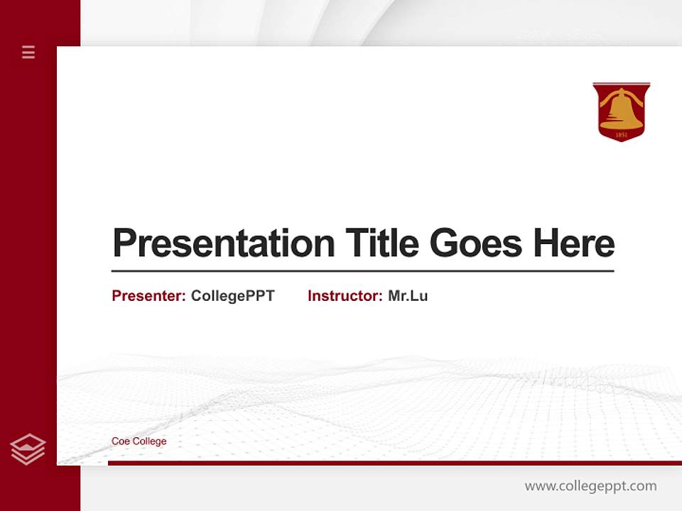 Coe College Thesis Proposal/Graduation Defense PPT Template4:3 ratio PPT effect preview image5