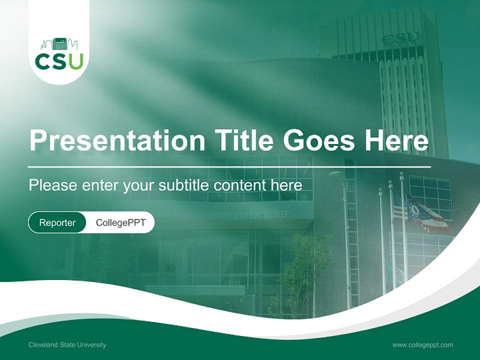 Cleveland State University Lecture Sharing and Networking Event PPT Template4:3 ratio PPT effect preview image4