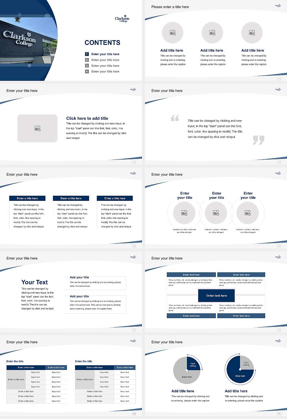 Clarkson College Course/Courseware Creation PPT Template16:9 ratio PPT effect preview image2