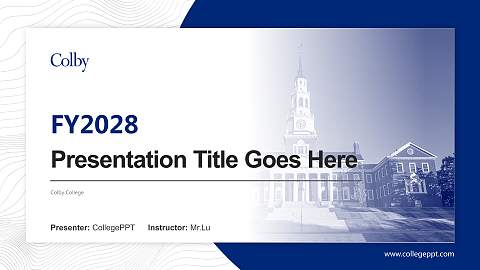 Colby College Academic Presentation/Research Findings Report PPT Template
