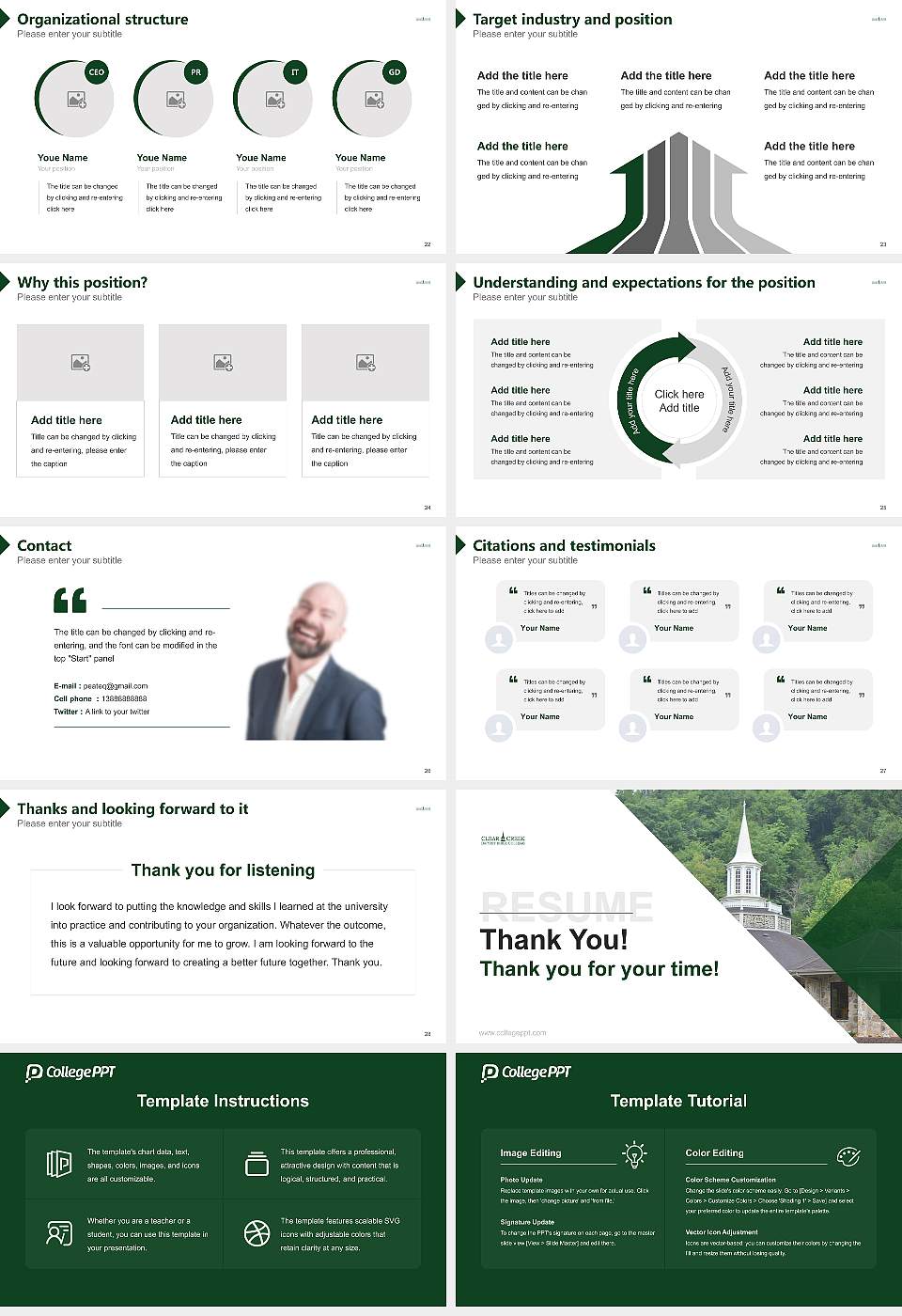Clear Creek Baptist Bible College Resume PPT Template16:9 ratio PPT effect preview image4