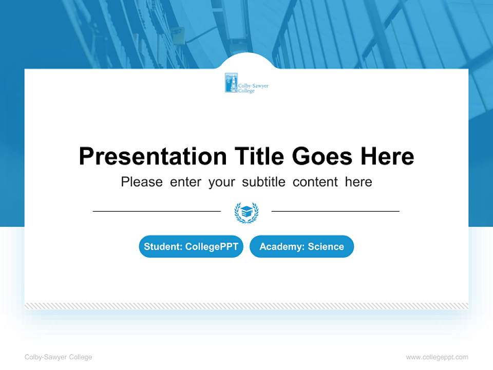 Colby-Sawyer College National Scholarship Defense PPT Template4:3 ratio PPT effect preview image4