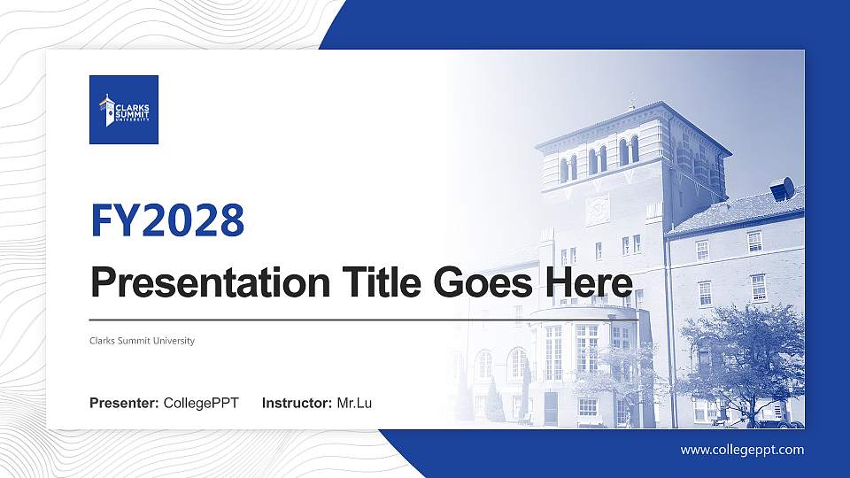 Clarks Summit University Academic Presentation/Research Findings Report PPT Template16:9 ratio PPT effect preview image