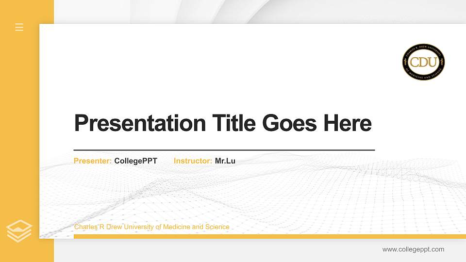 Charles R Drew University of Medicine and Science Thesis Proposal/Graduation Defense PPT Template16:9 ratio PPT effect preview image
