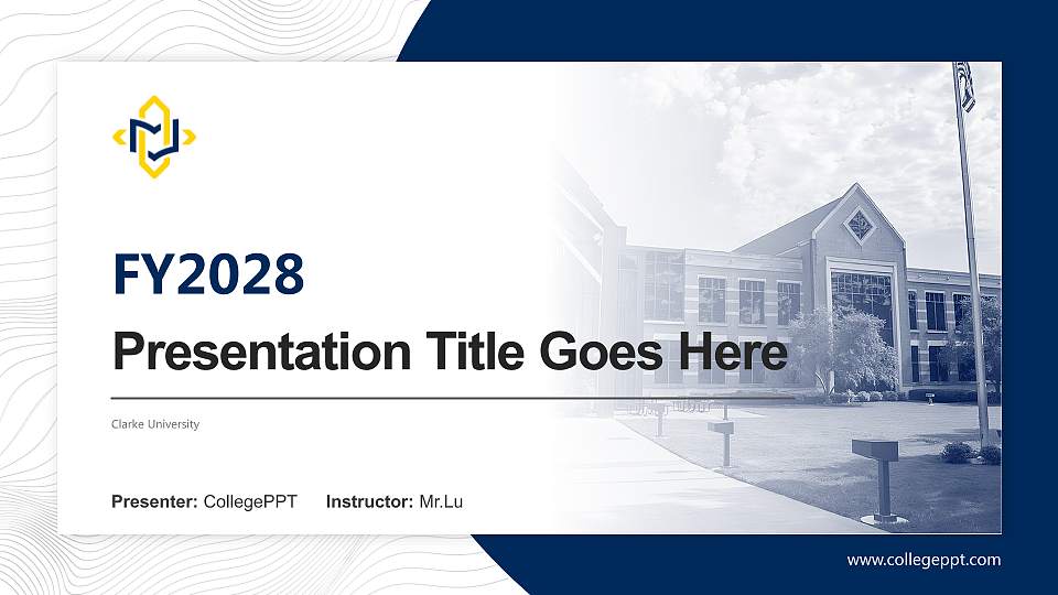 Clarke University Academic Presentation/Research Findings Report PPT Template16:9 ratio PPT effect preview image