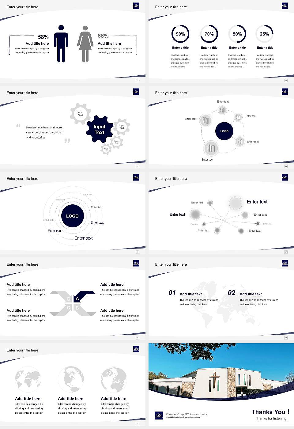 Christ Mission College Course/Courseware Creation PPT Template16:9 ratio PPT effect preview image4