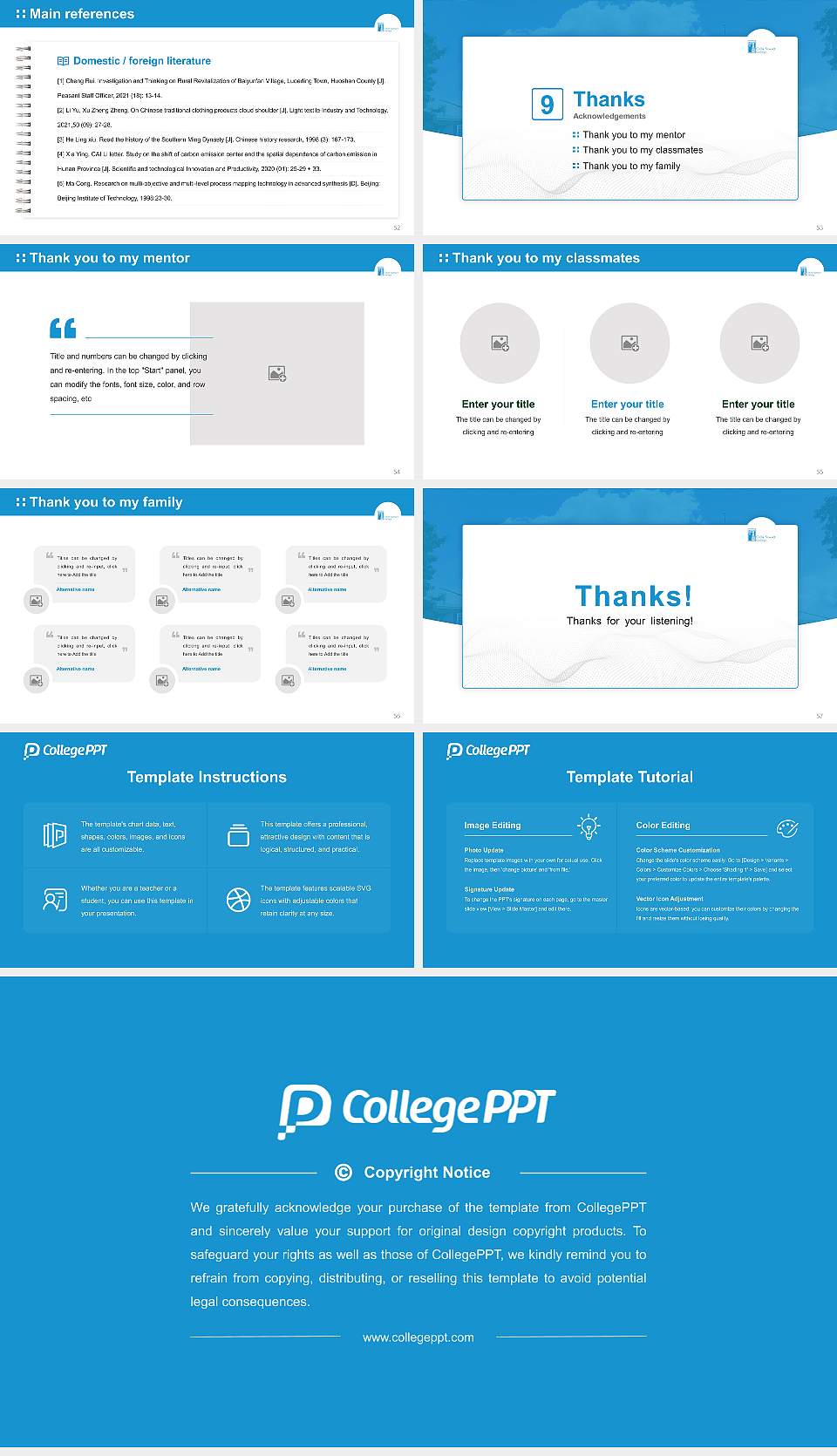 Colby-Sawyer College Graduation Thesis Defense PPT Template16:9 ratio PPT effect preview image7