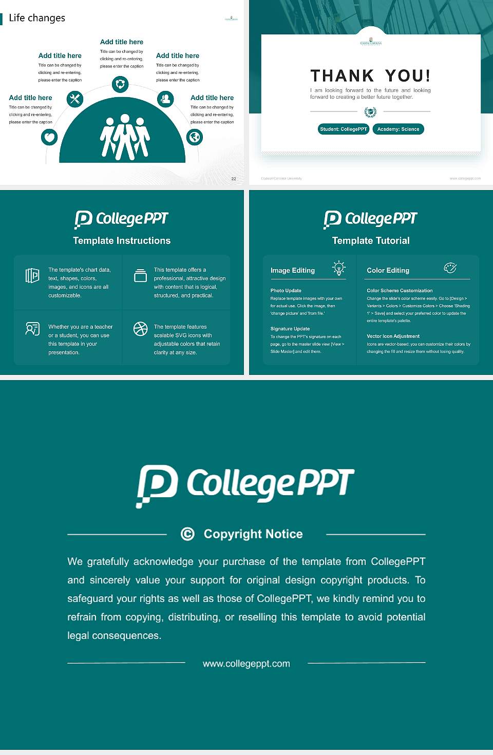 Coastal Carolina University National Scholarship Defense PPT Template4:3 ratio PPT effect preview image4