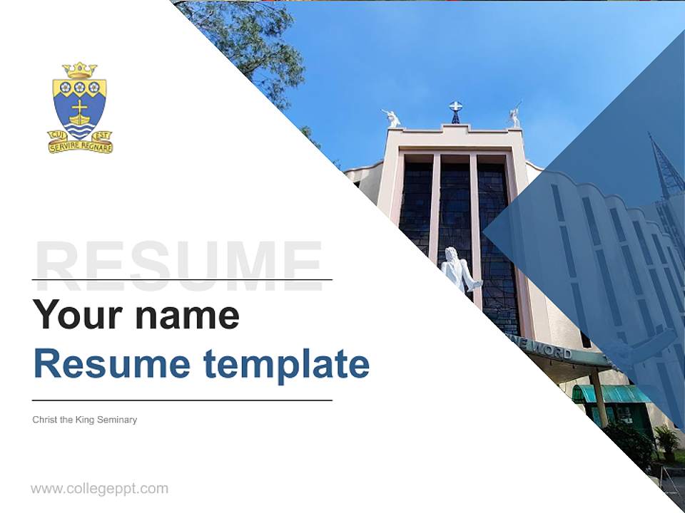 Christ the King Seminary Resume PPT Template4:3 ratio PPT effect preview image5