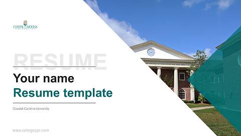 Coastal Carolina University Resume PPT Template