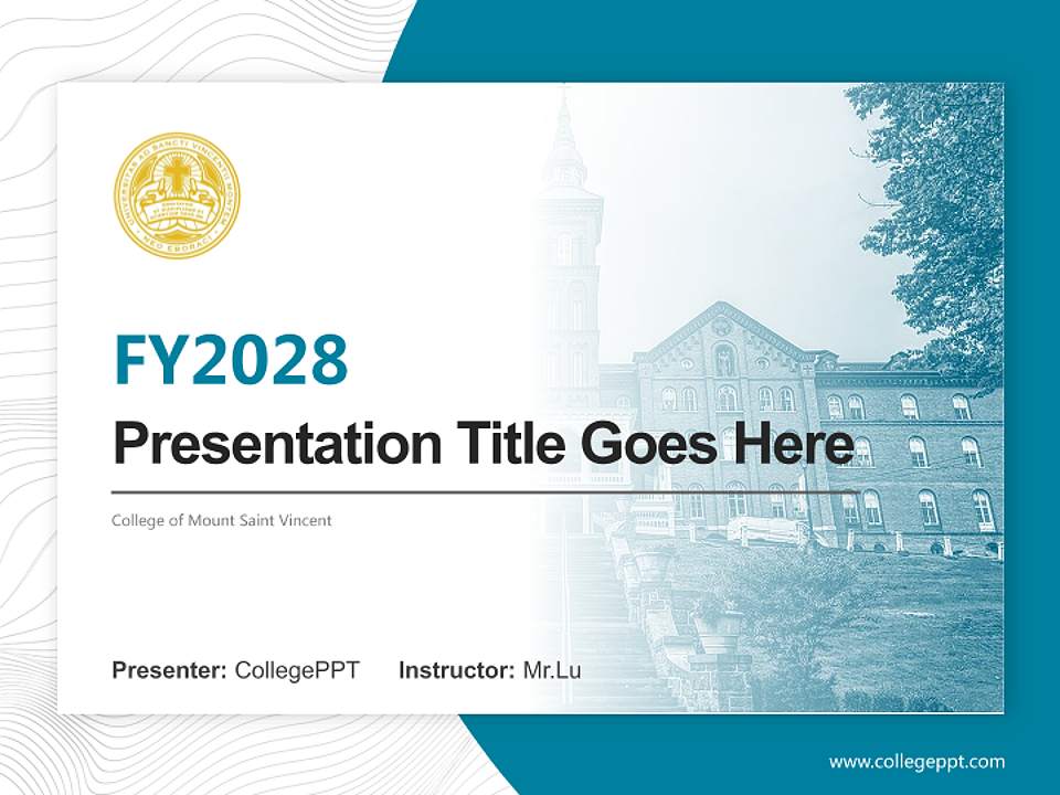 College of Mount Saint Vincent Academic Presentation/Research Findings Report PPT Template4:3 ratio PPT effect preview image5