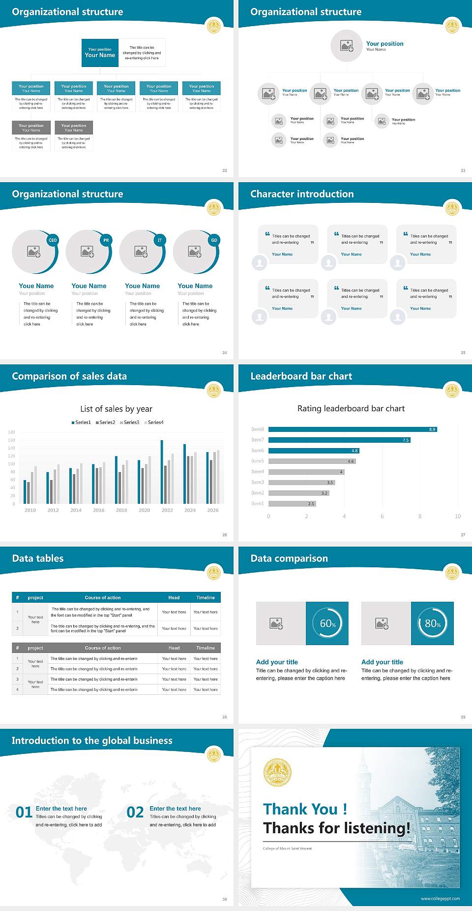 College of Mount Saint Vincent Academic Presentation/Research Findings Report PPT Template4:3 ratio PPT effect preview image4