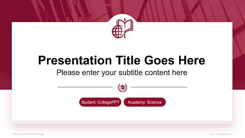 Claremont Mckenna College National Scholarship Defense PPT Template