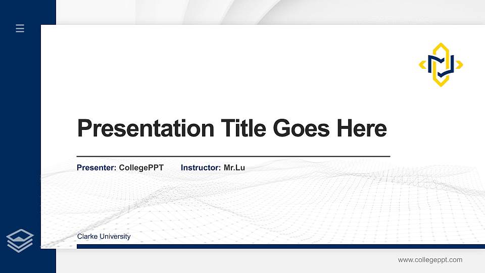 Clarke University Thesis Proposal/Graduation Defense PPT Template16:9 ratio PPT effect preview image