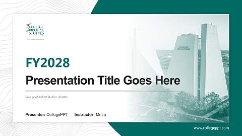 College of Biblical Studies-Houston Academic Presentation/Research Findings Report PPT Template