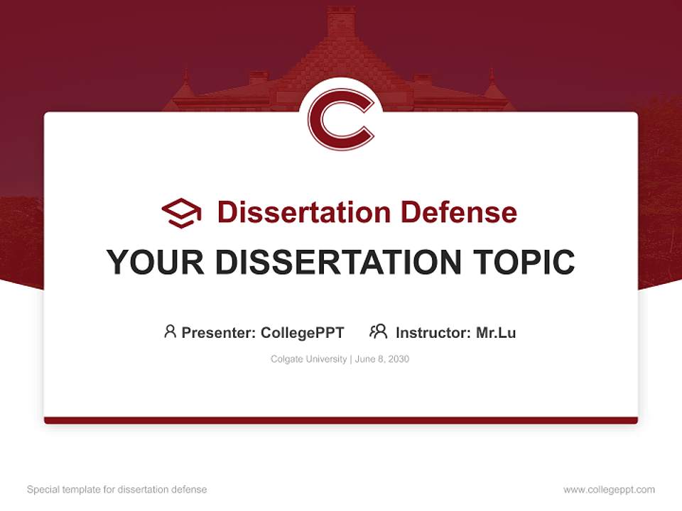 Colgate University Graduation Thesis Defense PPT Template4:3 ratio PPT effect preview image7