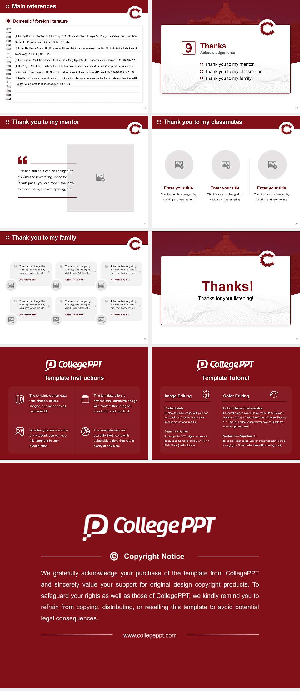 Colgate University Graduation Thesis Defense PPT Template4:3 ratio PPT effect preview image7