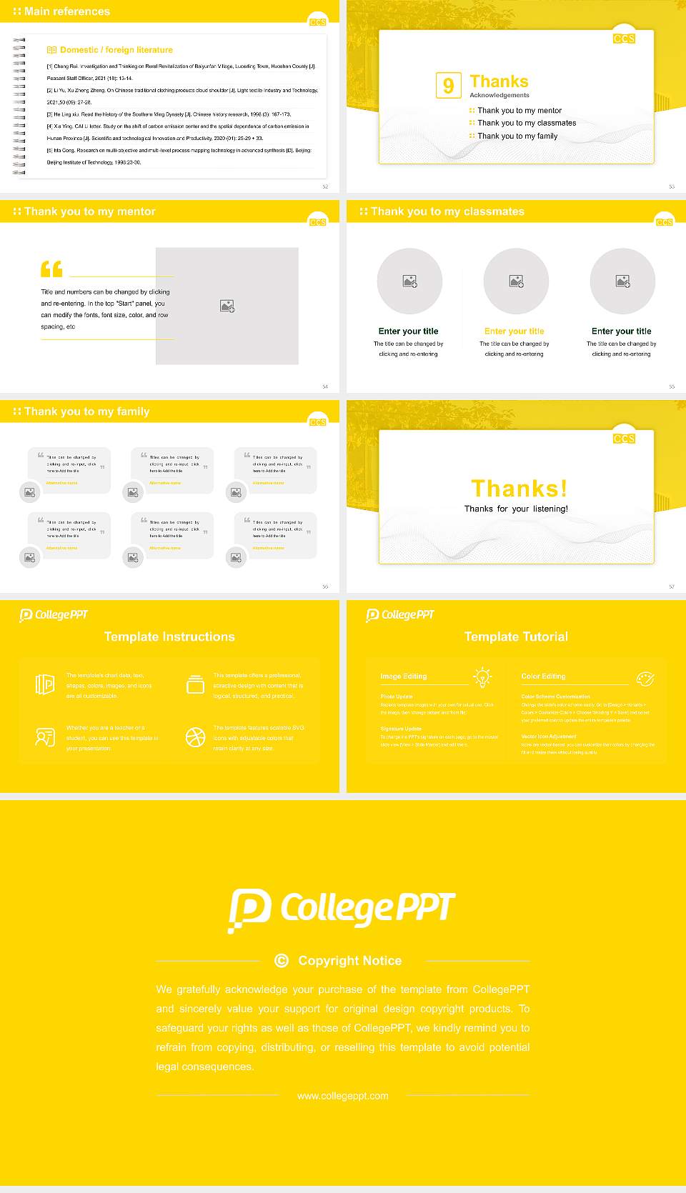 College for Creative Studies Graduation Thesis Defense PPT Template16:9 ratio PPT effect preview image7
