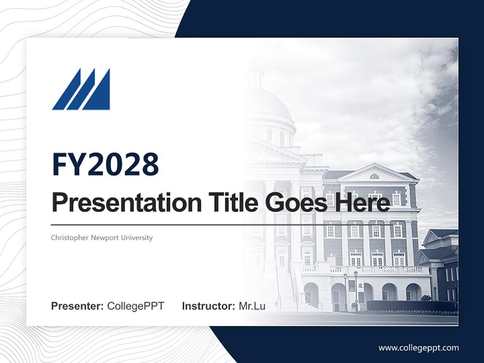 Christopher Newport University Academic Presentation/Research Findings Report PPT Template4:3 ratio PPT effect preview image5