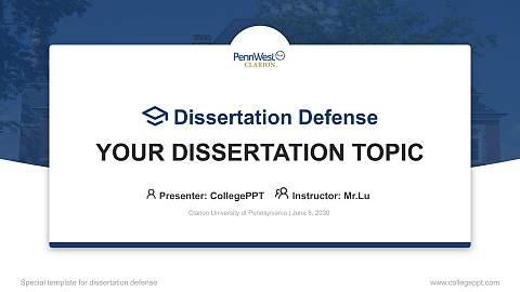 Clarion University of Pennsylvania Graduation Thesis Defense PPT Template