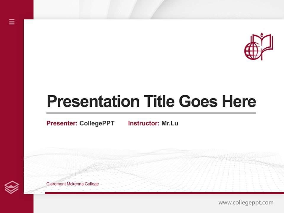 Claremont Mckenna College Thesis Proposal/Graduation Defense PPT Template4:3 ratio PPT effect preview image5