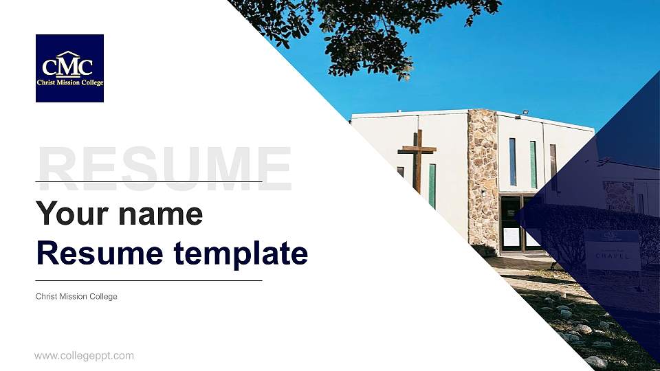 Christ Mission College Resume PPT Template16:9 ratio PPT effect preview image