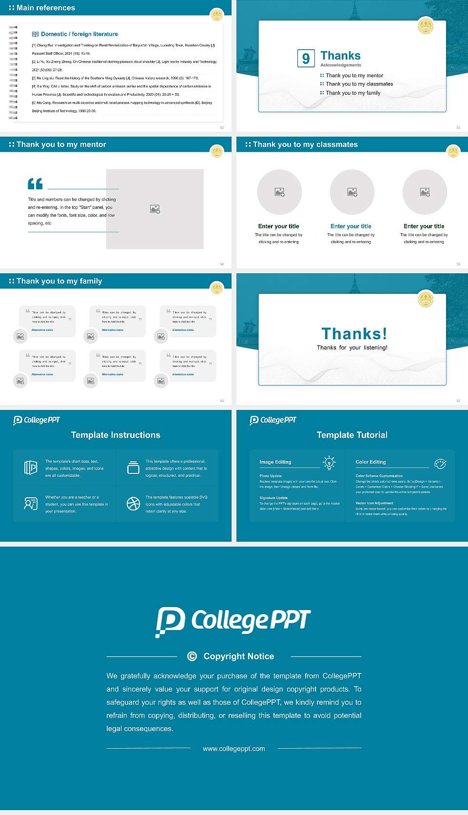 College of Mount Saint Vincent Graduation Thesis Defense PPT Template16:9 ratio PPT effect preview image7