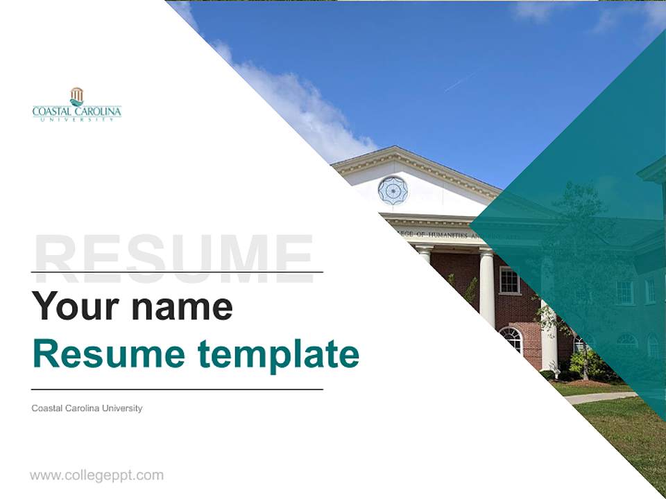 Coastal Carolina University Resume PPT Template4:3 ratio PPT effect preview image5