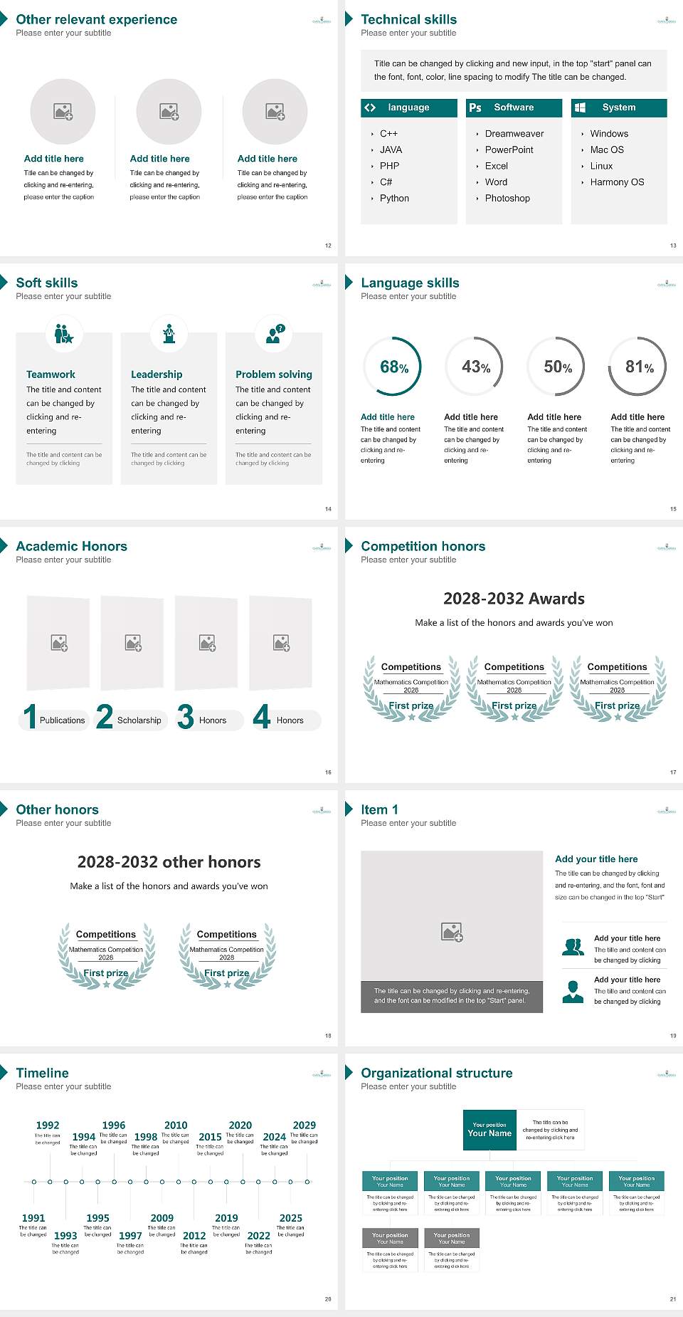Coastal Carolina University Resume PPT Template4:3 ratio PPT effect preview image3