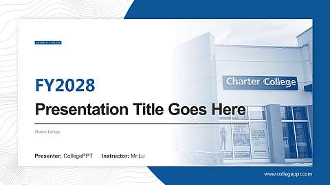Charter College Academic Presentation/Research Findings Report PPT Template