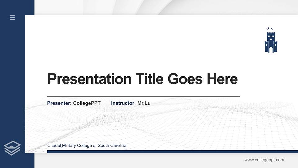 Citadel Military College of South Carolina Thesis Proposal/Graduation Defense PPT Template16:9 ratio PPT effect preview image