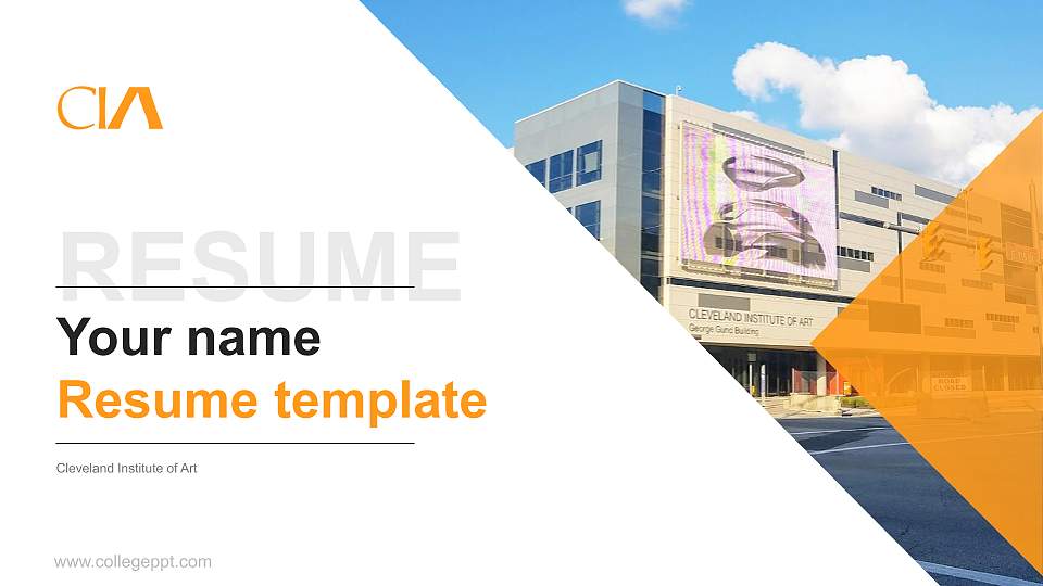 Cleveland Institute of Art Resume PPT Template16:9 ratio PPT effect preview image