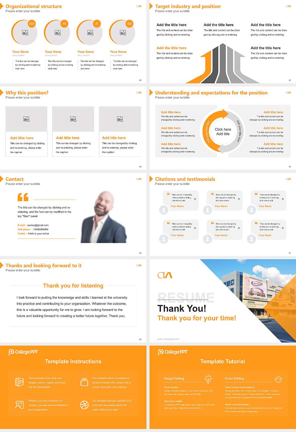 Cleveland Institute of Art Resume PPT Template16:9 ratio PPT effect preview image4