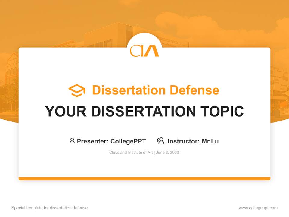 Cleveland Institute of Art Graduation Thesis Defense PPT Template4:3 ratio PPT effect preview image7