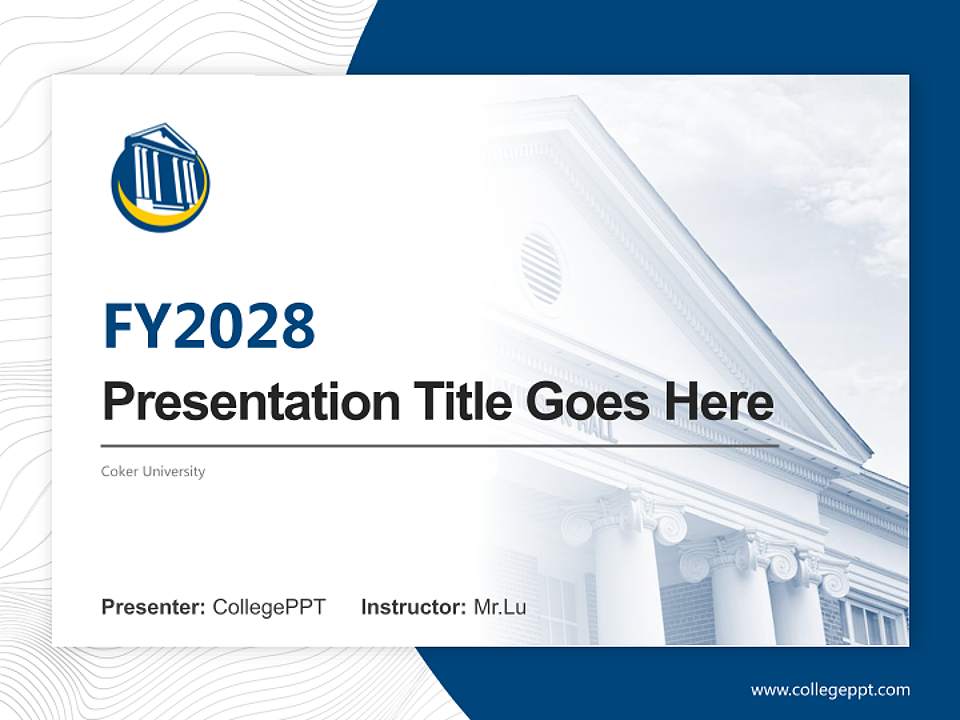 Coker University Academic Presentation/Research Findings Report PPT Template4:3 ratio PPT effect preview image5