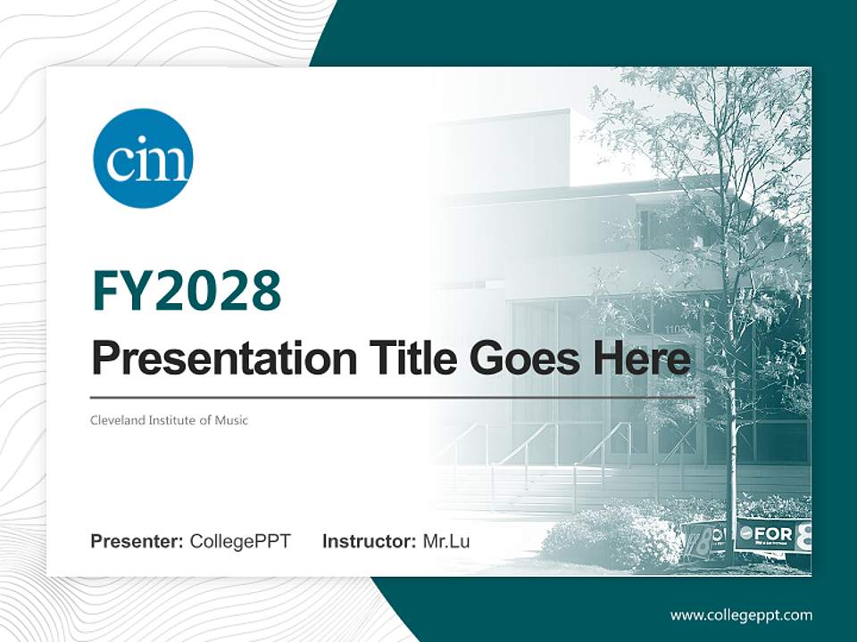 Cleveland Institute of Music Academic Presentation/Research Findings Report PPT Template4:3 ratio PPT effect preview image5