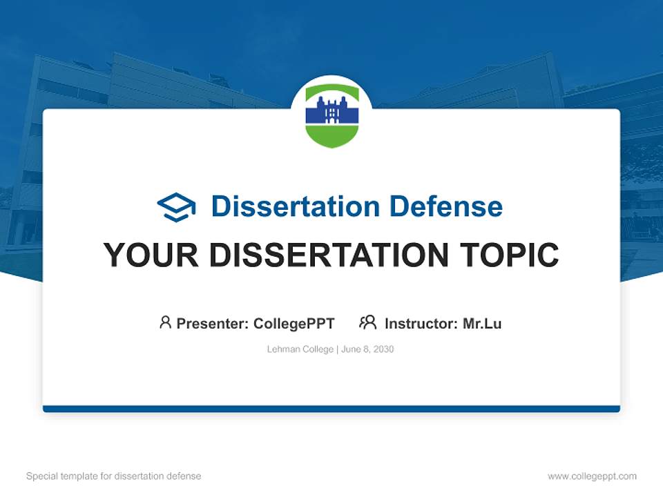 Lehman College Graduation Thesis Defense PPT Template4:3 ratio PPT effect preview image7