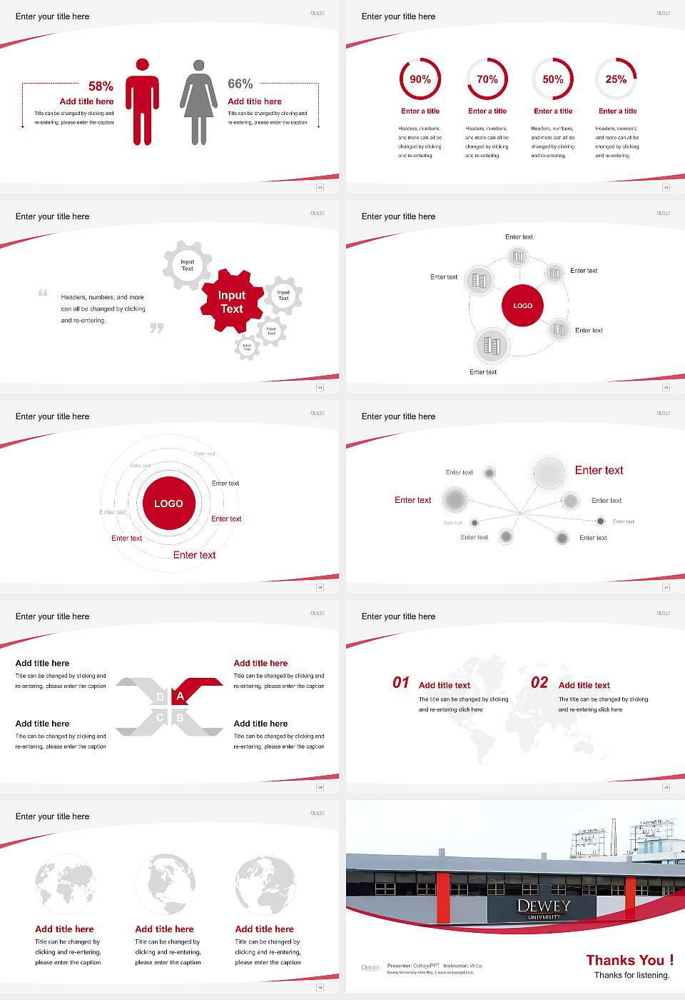 Dewey University-Hato Rey Course/Courseware Creation PPT Template16:9 ratio PPT effect preview image4