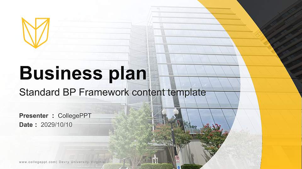 Devry University-Virginia Competition/Entrepreneurship Contest PPT Template16:9 ratio PPT effect preview image