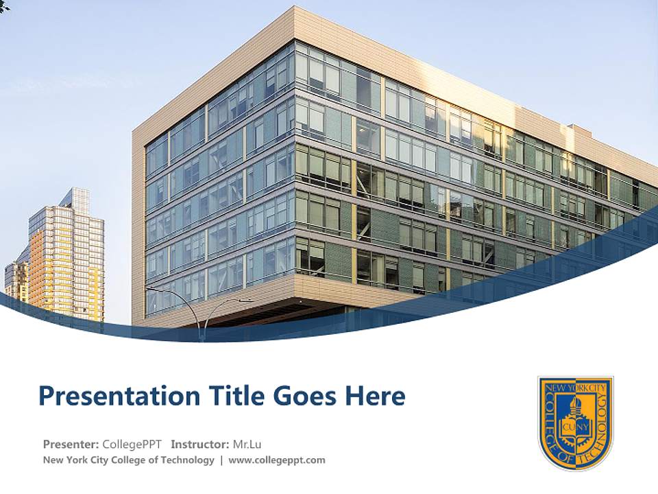 New York City College of Technology Course/Courseware Creation PPT Template4:3 ratio PPT effect preview image5