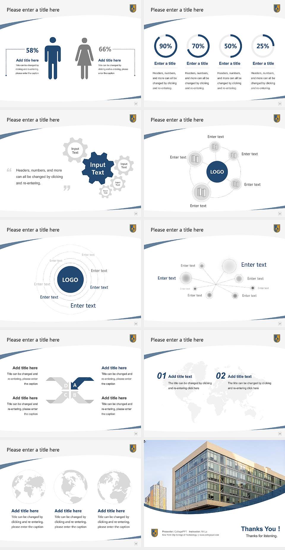 New York City College of Technology Course/Courseware Creation PPT Template4:3 ratio PPT effect preview image4