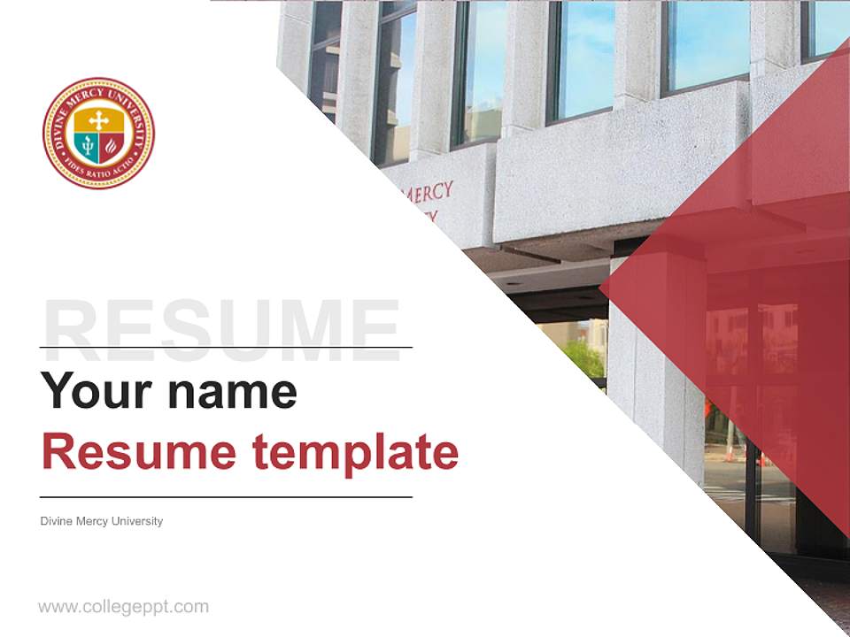 Divine Mercy University Resume PPT Template4:3 ratio PPT effect preview image5