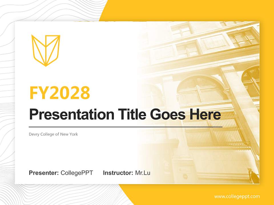 Devry College of New York Academic Presentation/Research Findings Report PPT Template4:3 ratio PPT effect preview image5