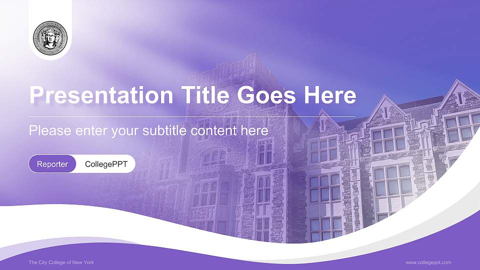 The City College of New York Lecture Sharing and Networking Event PPT Template16:9 ratio PPT effect preview image